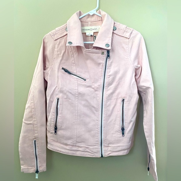 Treasure & Bond Denim Moto Jacket - Picture 2 of 4